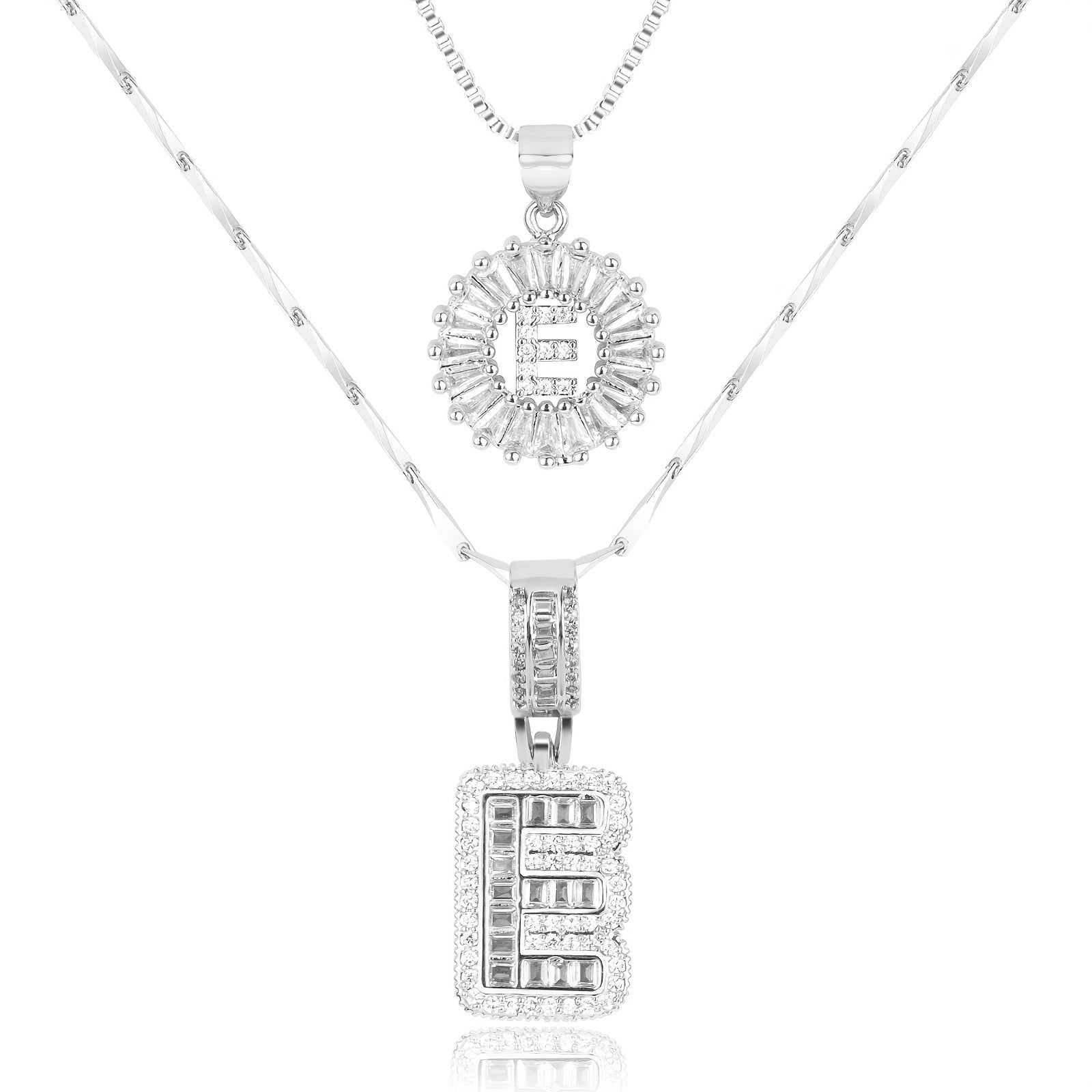 2pc Luxe Diamond Initial Layered