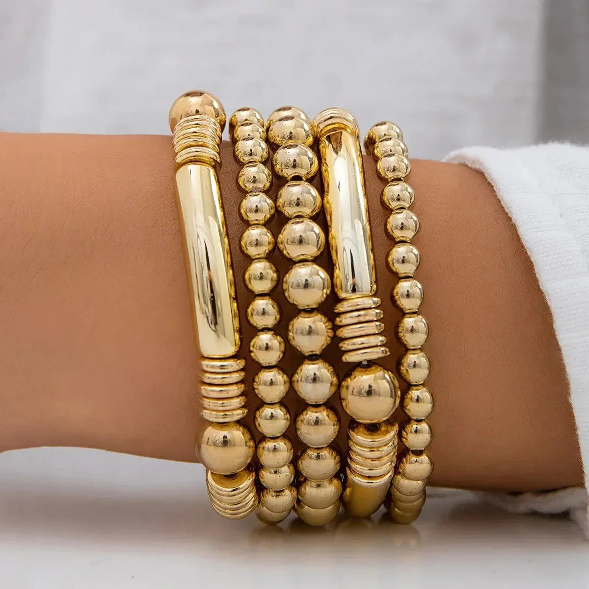 Beaded Multi-Layer Bracelet Stack Set