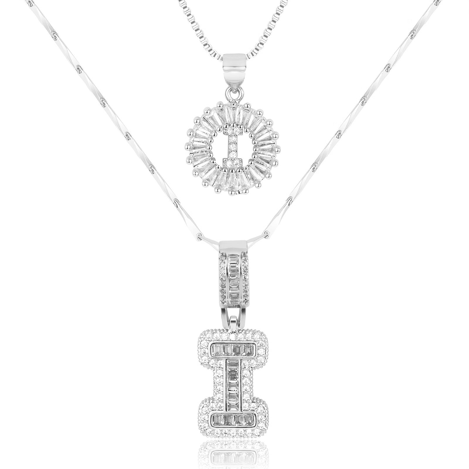 2pc Luxe Diamond Initial Layered