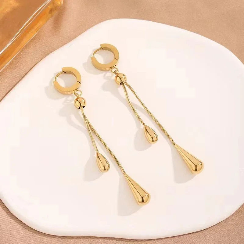 Elegant Drop Lariat Necklace & Earrings Set