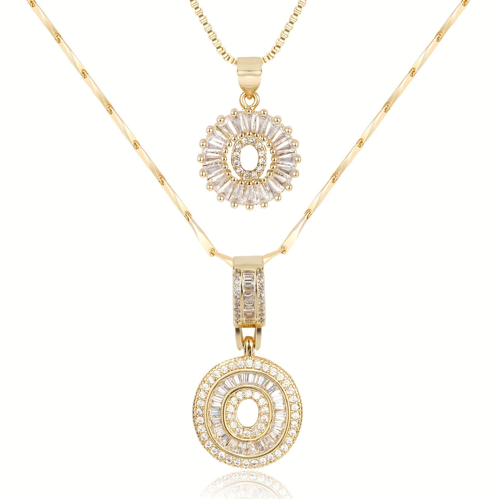 2pc Luxe Diamond Initial Layered