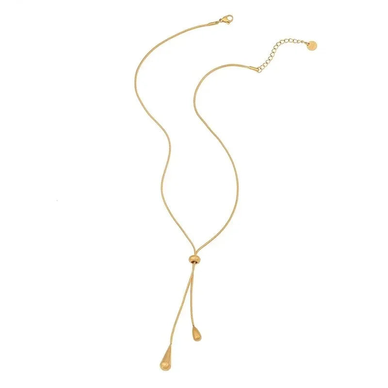 Elegant Drop Lariat Necklace & Earrings Set