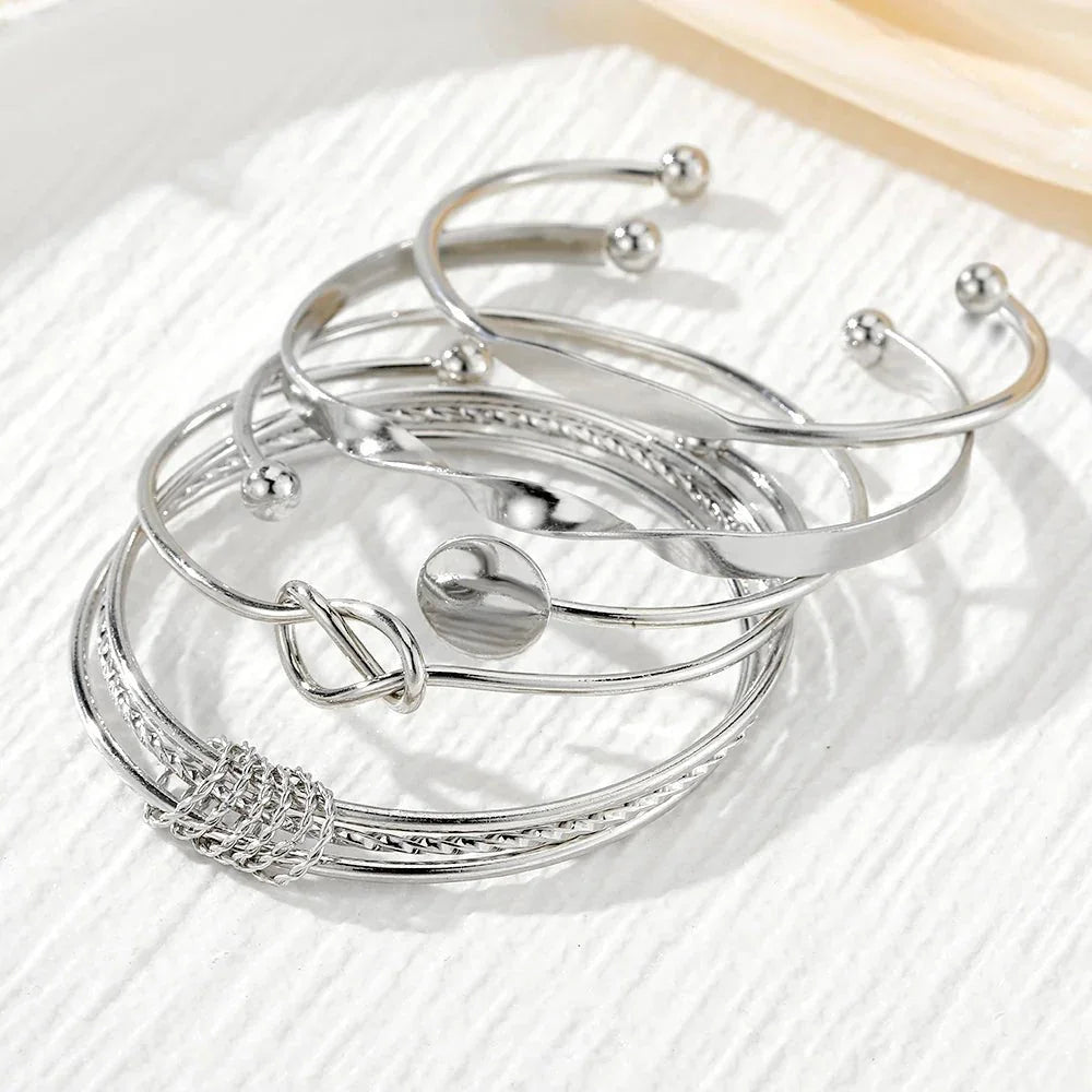 Twist Bangle Bracelet Set