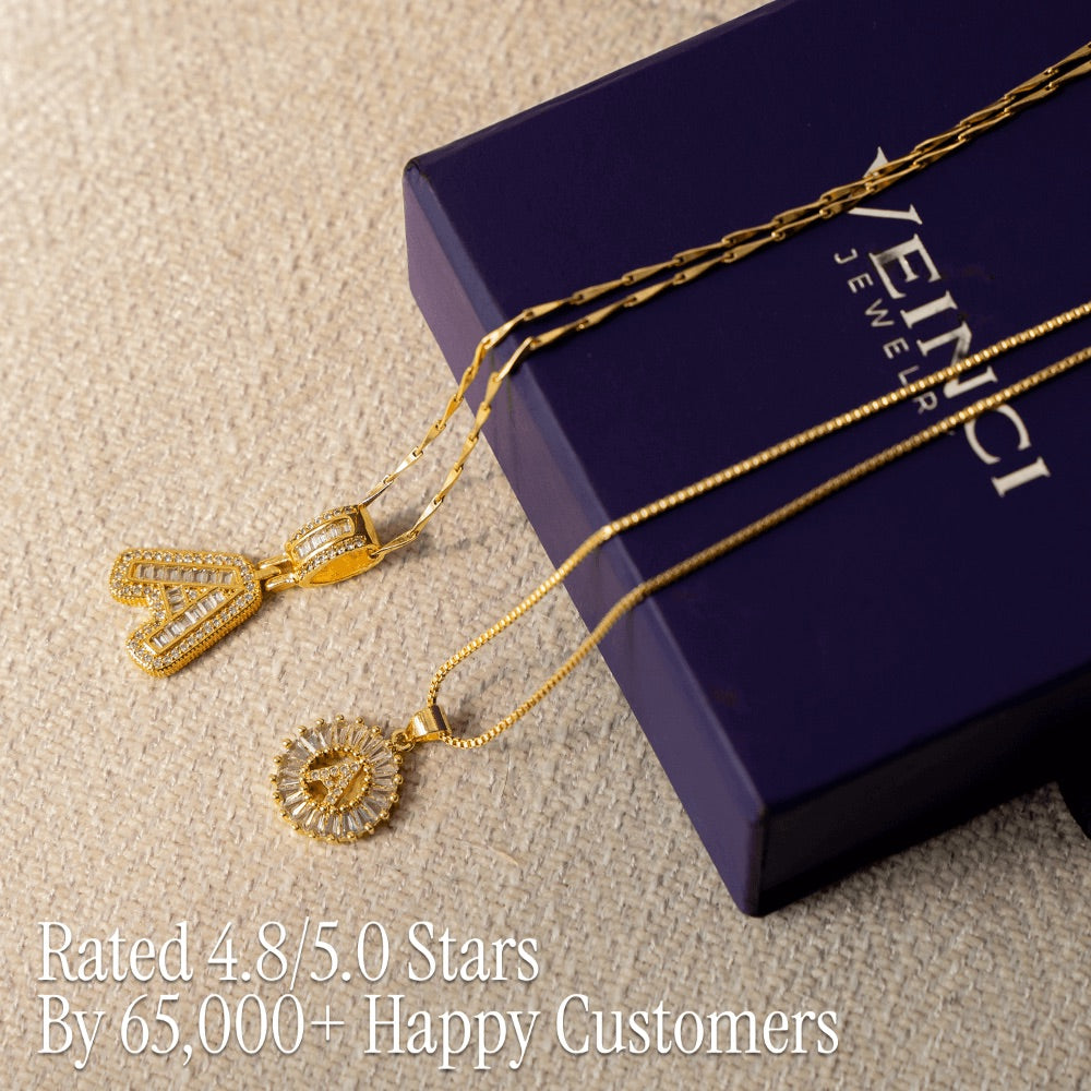 2pc Luxe Diamond Initial Layered