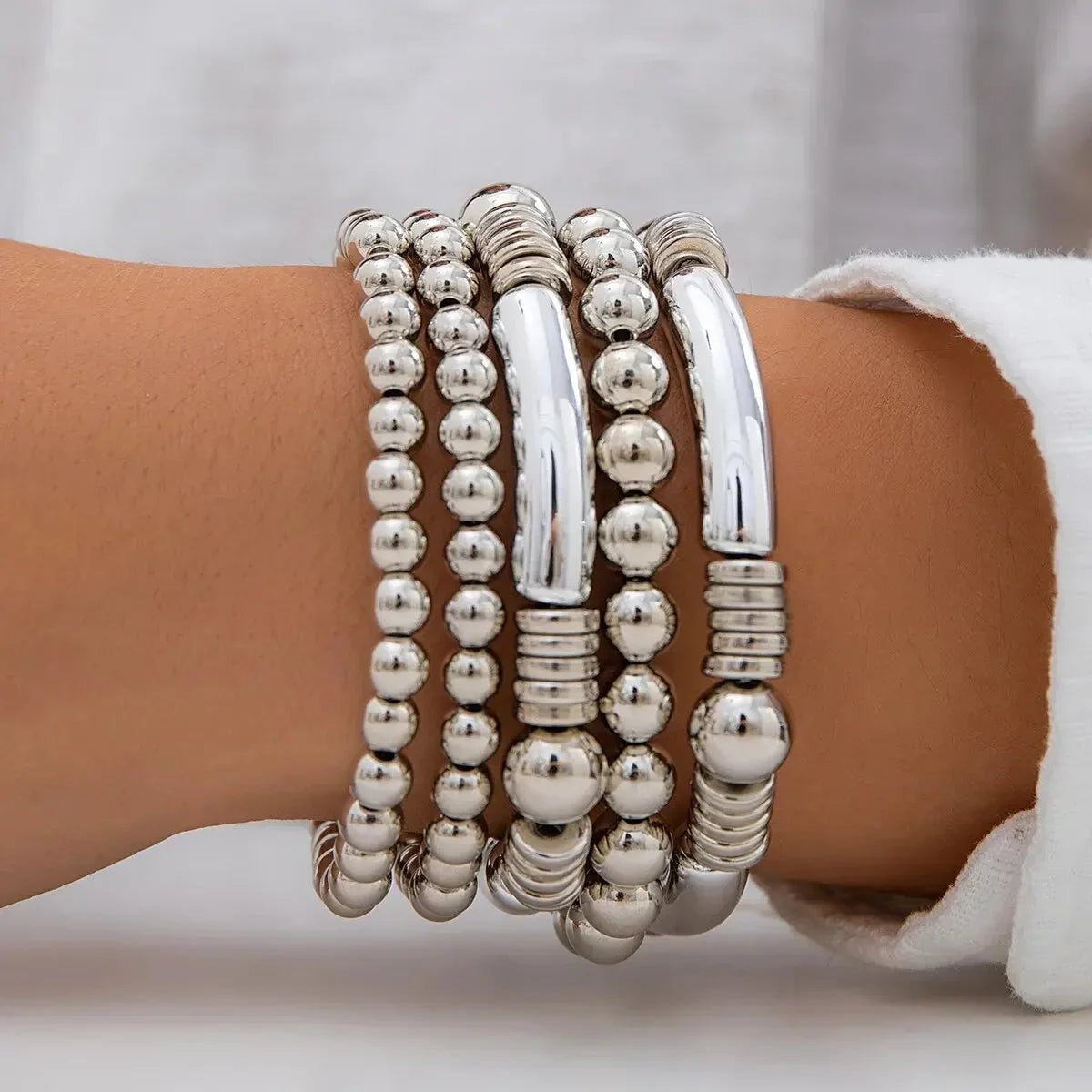 Beaded Multi-Layer Bracelet Stack Set