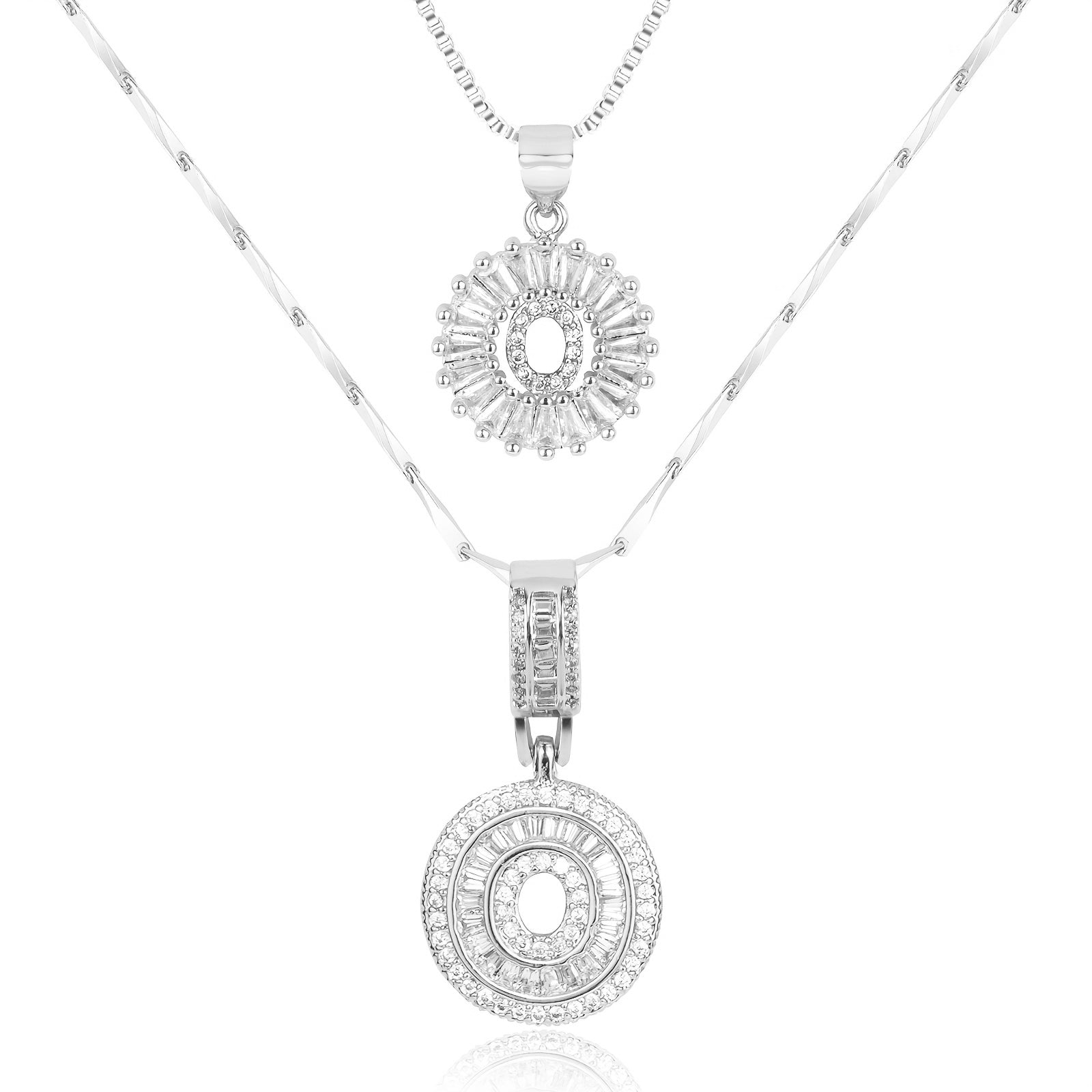 2pc Luxe Diamond Initial Layered