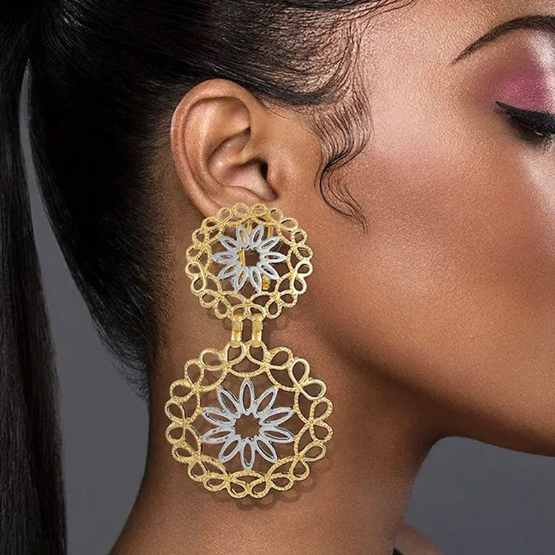 Geometric Frequency Drop Earrings