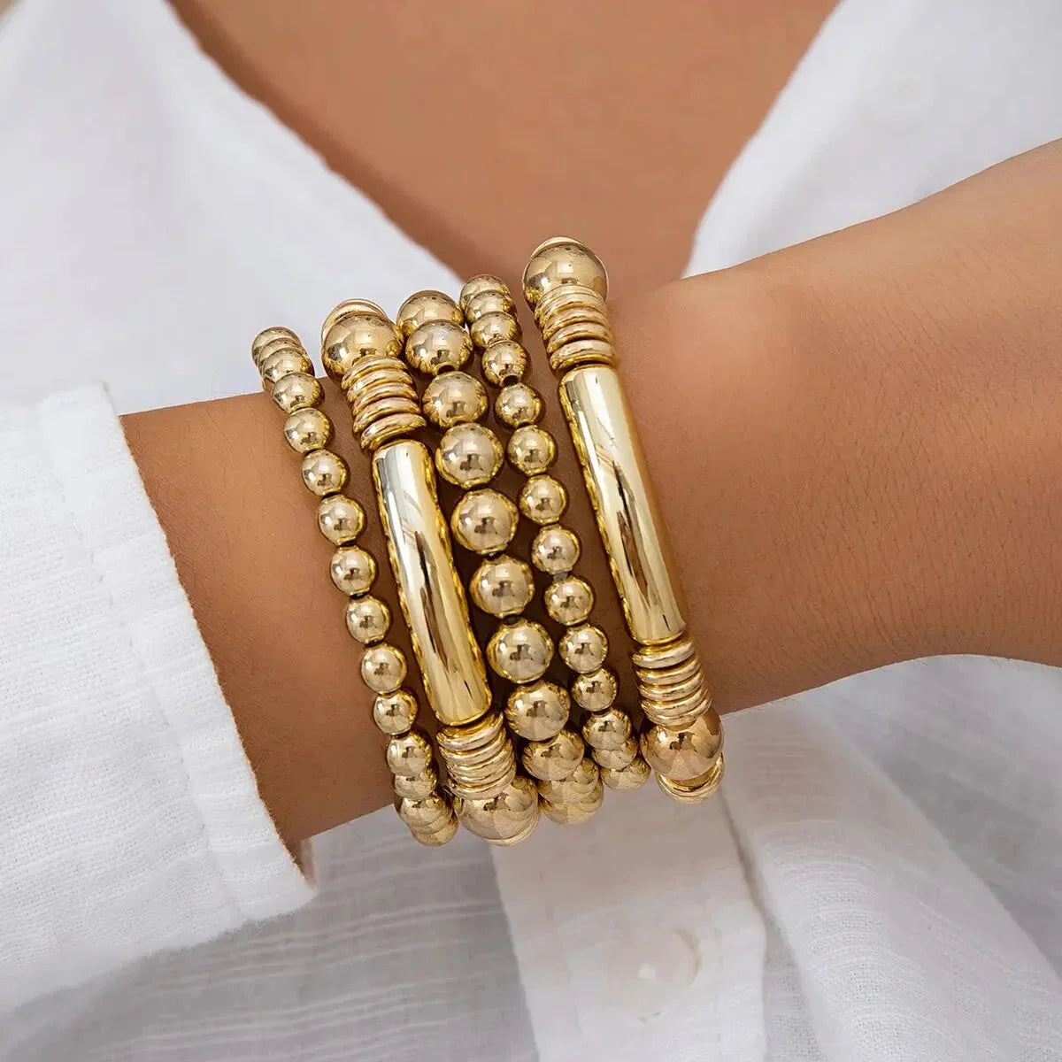 Beaded Multi-Layer Bracelet Stack Set