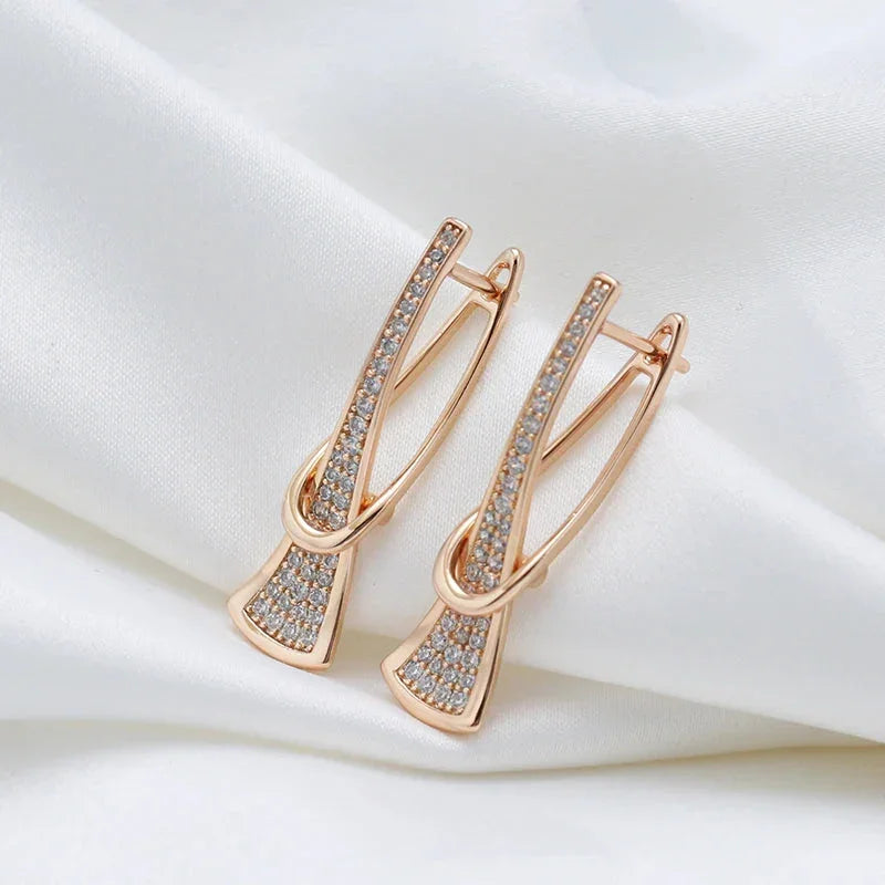 Layered Gold Diamond Accent Earrings
