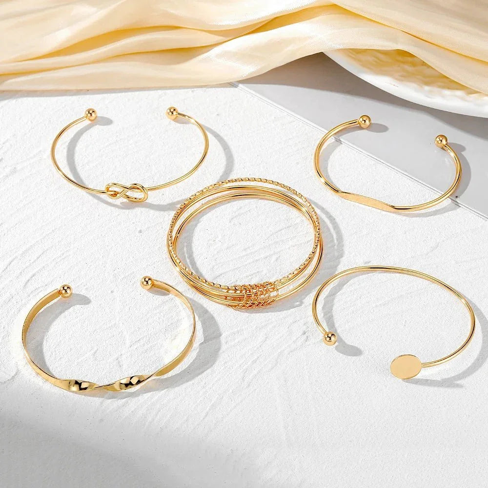 Twist Bangle Bracelet Set