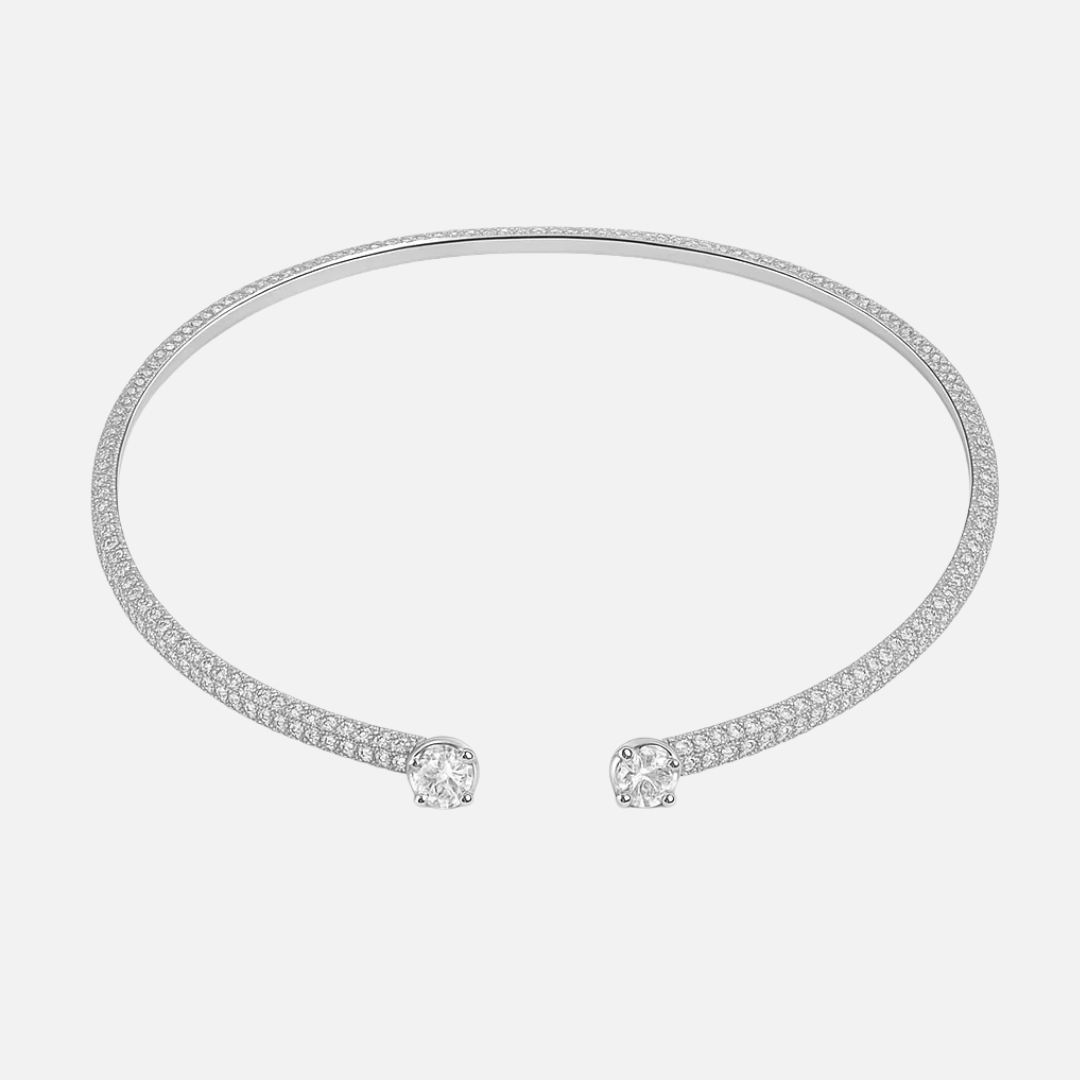Open Heart Diamond Accent Choker Necklace