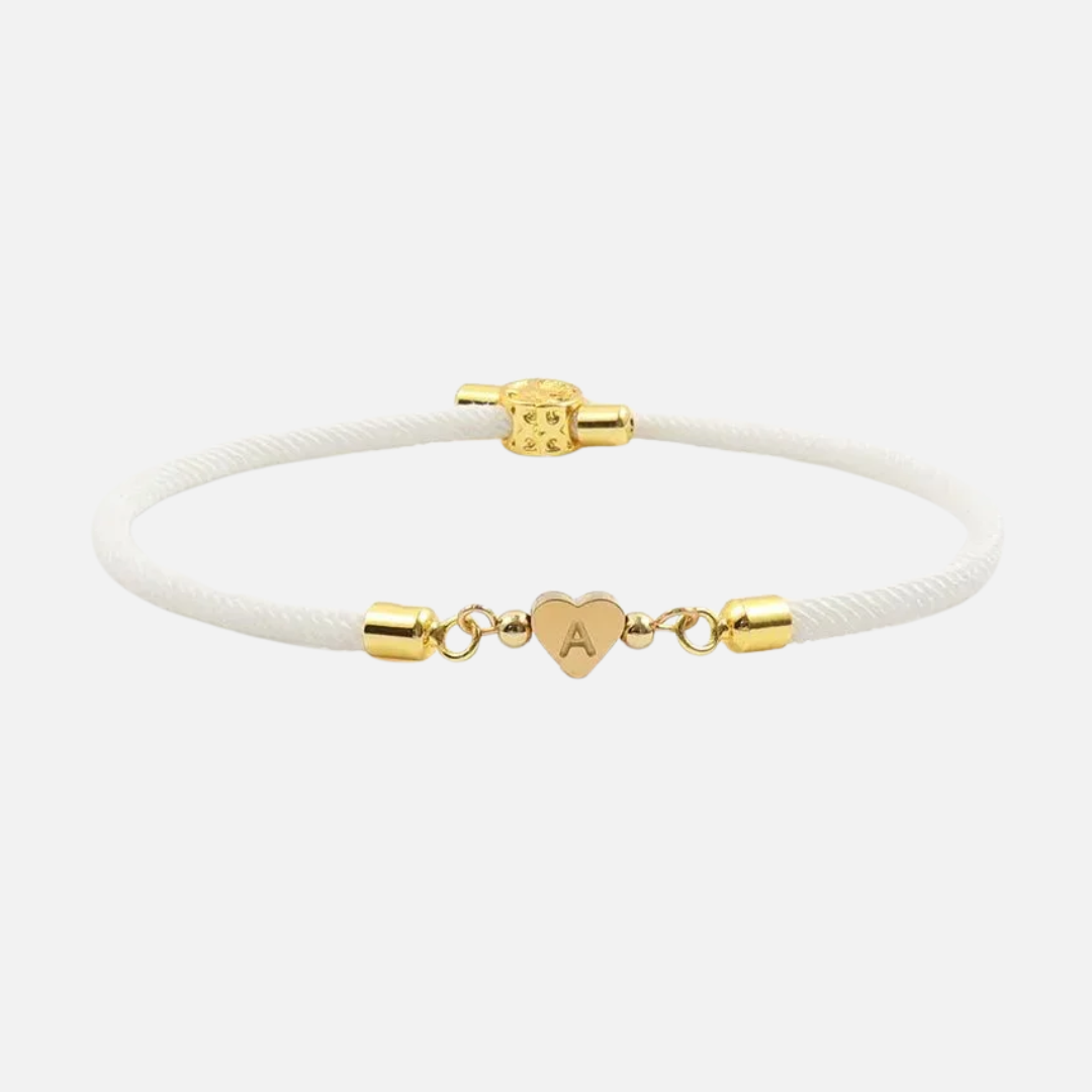 Heart Letter Charm Adjustable Bracelet