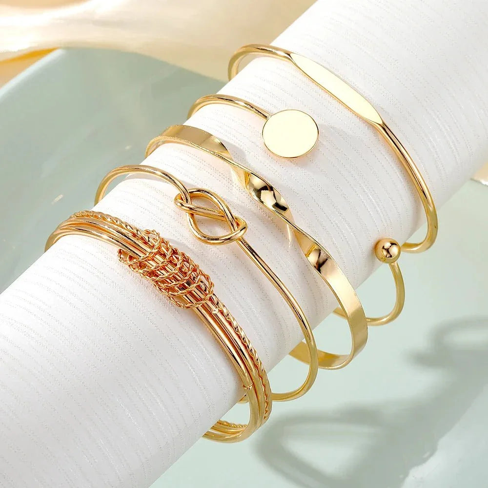 Twist Bangle Bracelet Set