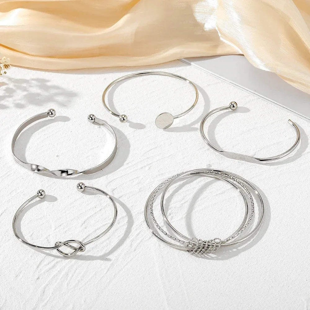 Twist Bangle Bracelet Set