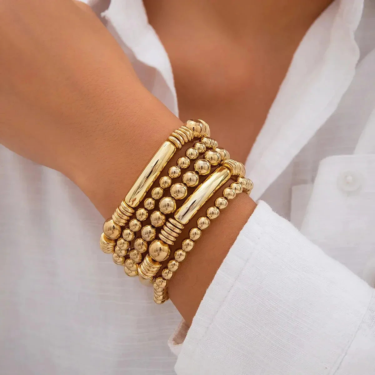 Beaded Multi-Layer Bracelet Stack Set