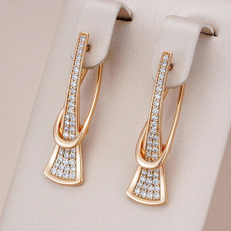 Layered Gold Diamond Accent Earrings