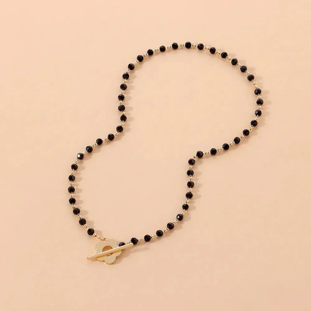 Dainty Flower Clasp Choker Necklace
