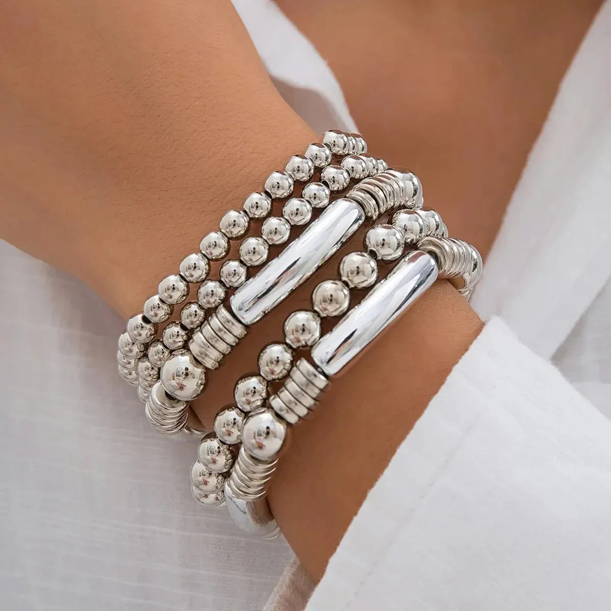 Beaded Multi-Layer Bracelet Stack Set