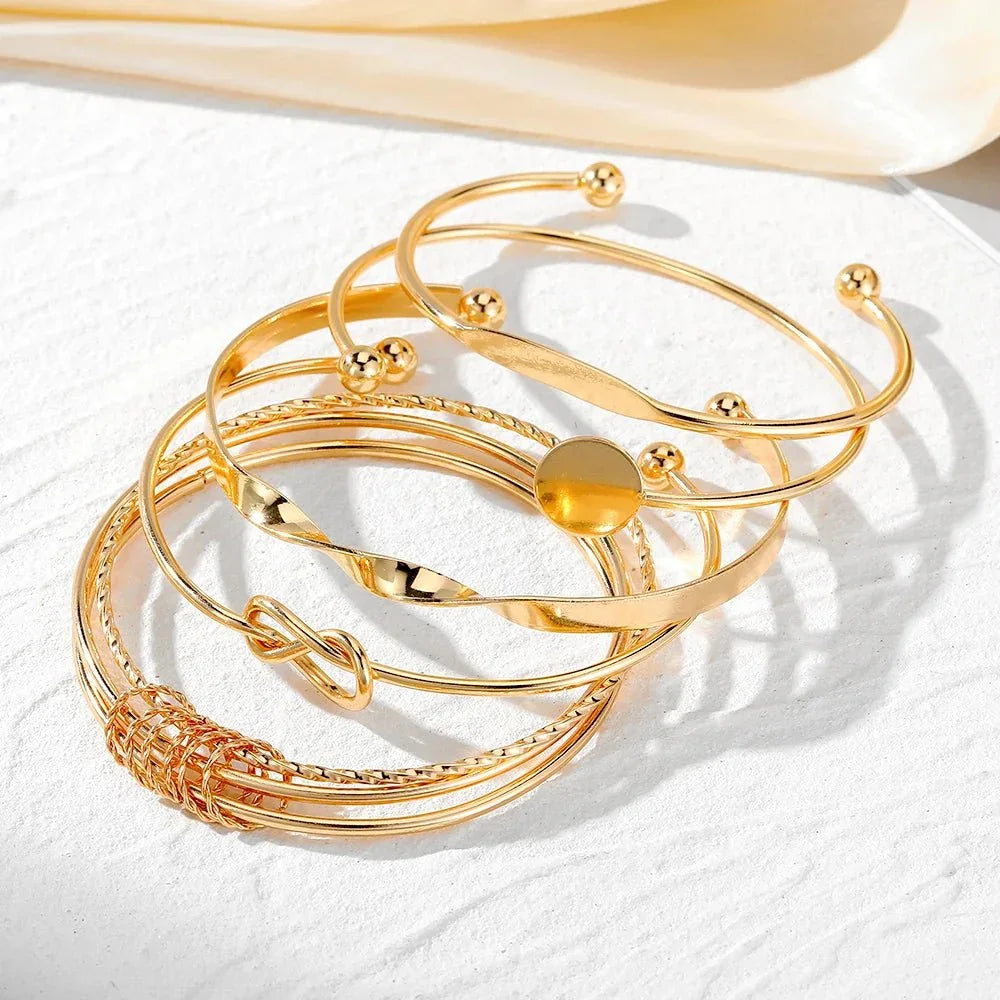 Twist Bangle Bracelet Set