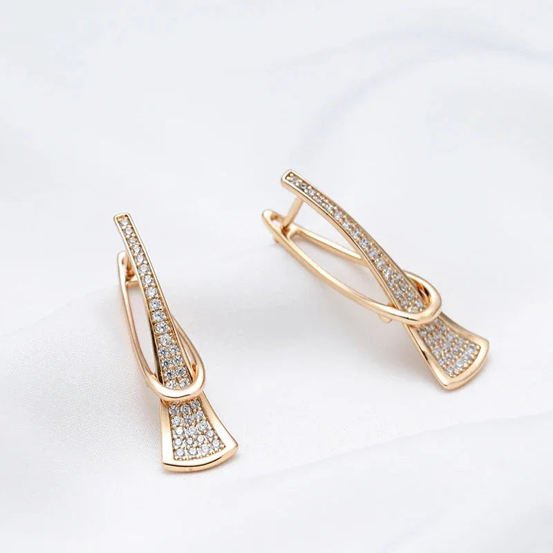 Layered Gold Diamond Accent Earrings