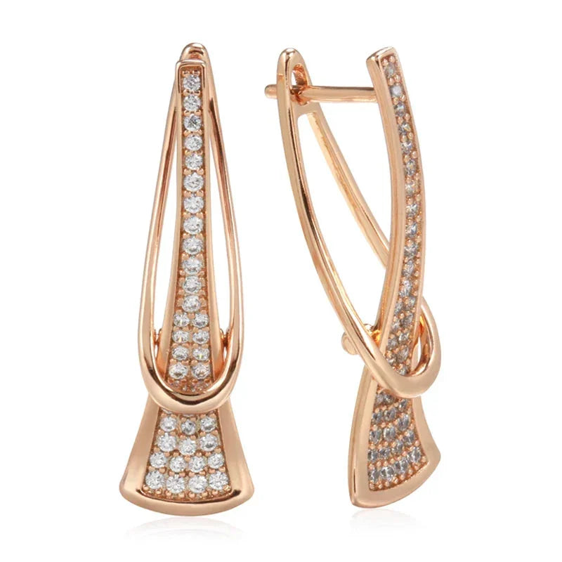 Layered Gold Diamond Accent Earrings