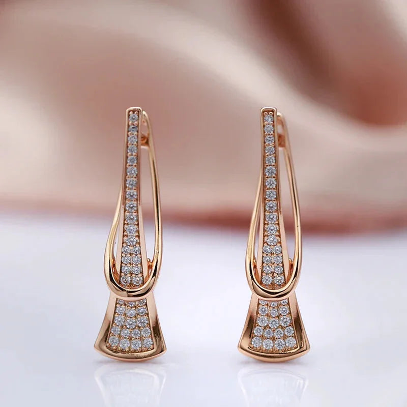 Layered Gold Diamond Accent Earrings
